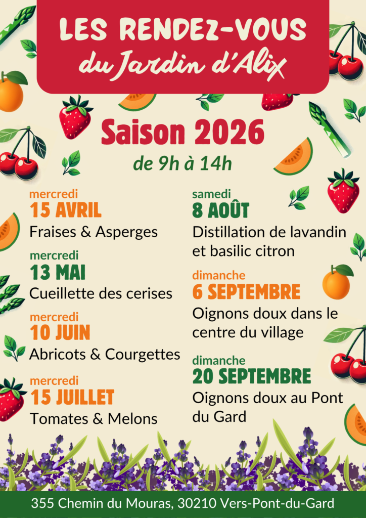 Affiche Les Rendez-vous du Jardin d'Alix 2026